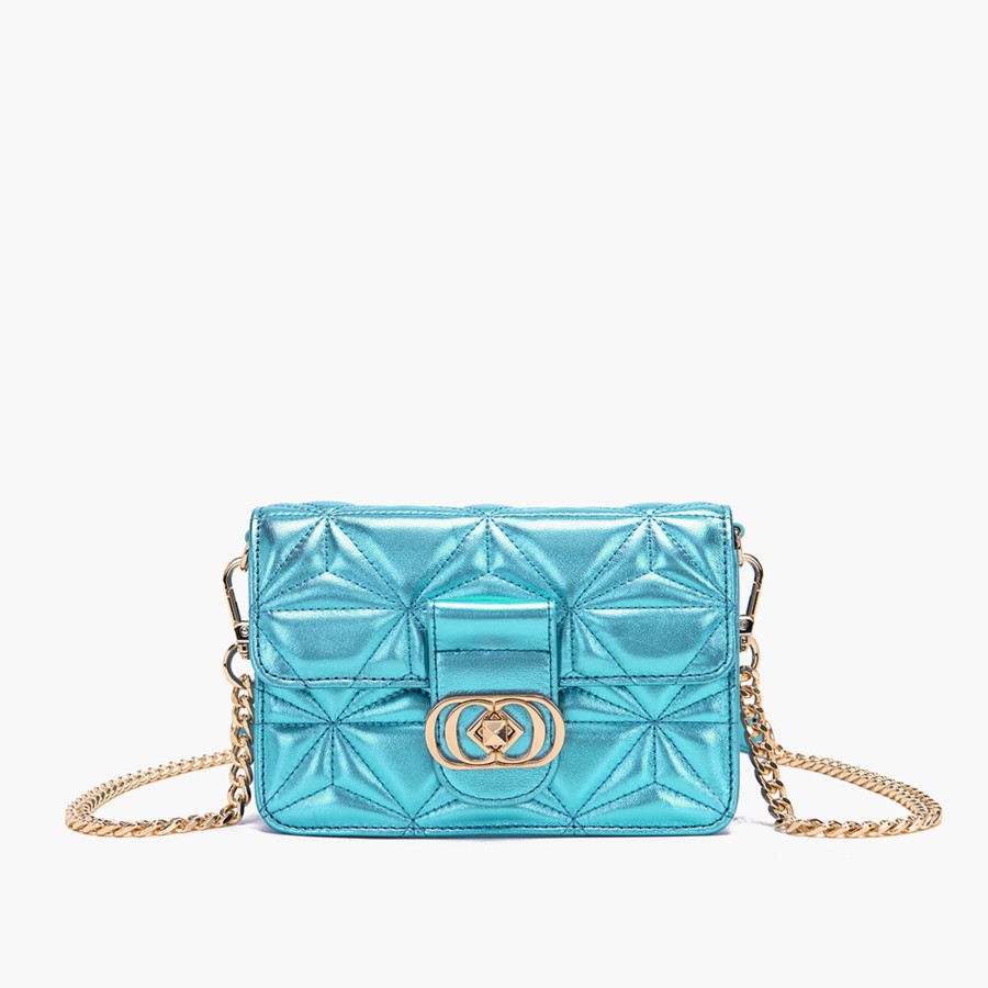 Mini Borsa A Spalla La Carrie | Mini Borsa A Spalla Shiny Azzurro