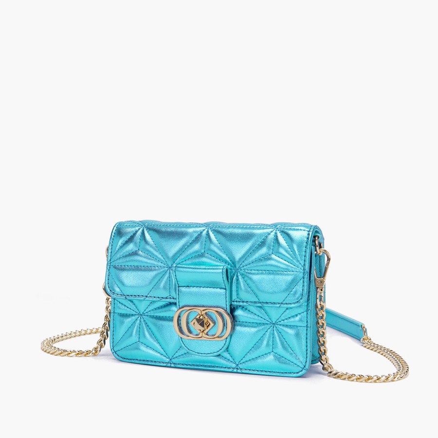 Mini Borsa A Spalla La Carrie | Mini Borsa A Spalla Shiny Azzurro